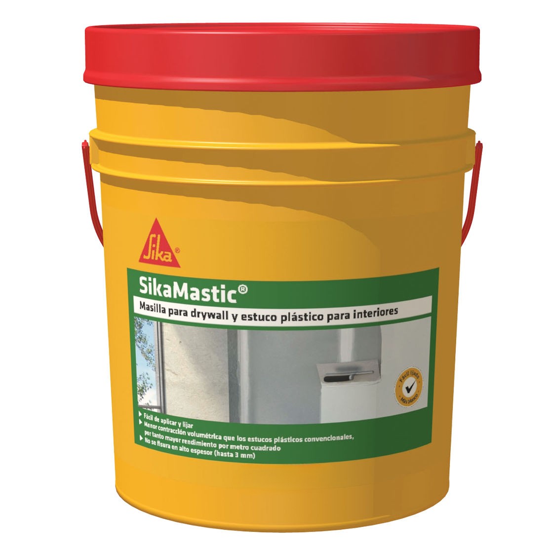 Artiplan - SikaMastic Galon - drywall - yeso - Fibrocemento - sala - cocina - comedor - oficina - empresa - cuarto - bañopasta profesional - Masilla - Mastique
